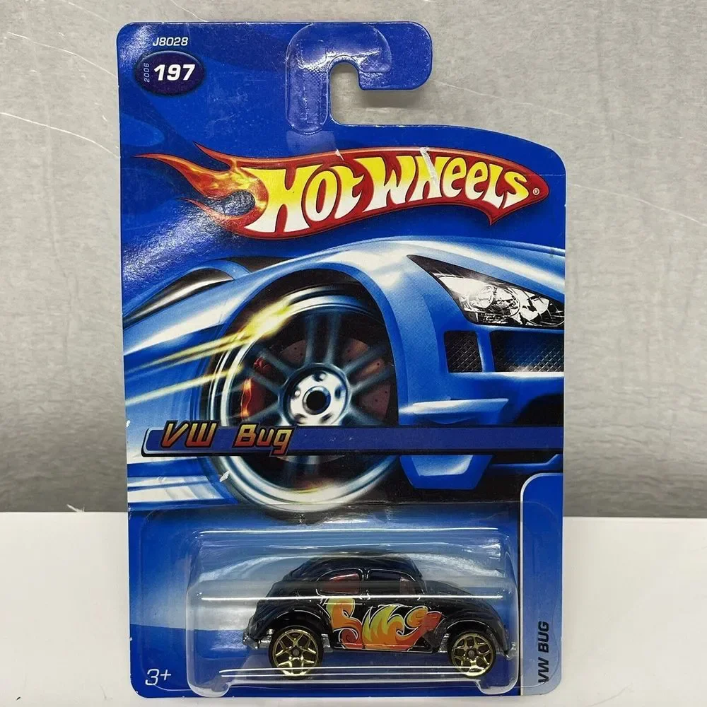 Hot Wheels VW Bug Volkswagen Beetle Black w/ Gold Rims‎ 2006 Collector #197